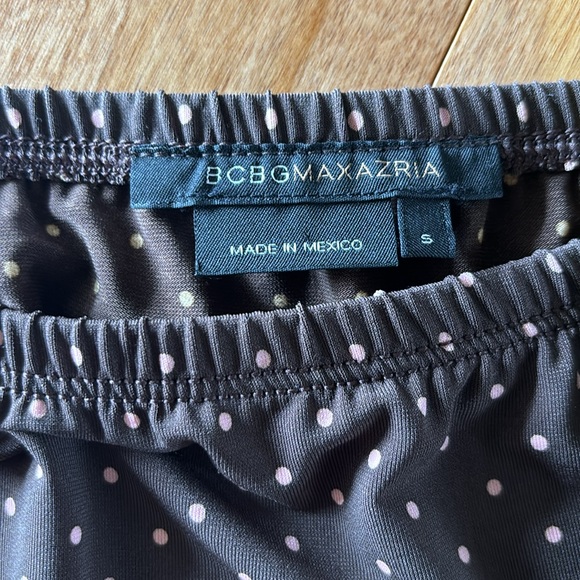 Cocoa brow with pink polka dots skirt BCBG Maxazria Sz Small - Picture 6 of 16